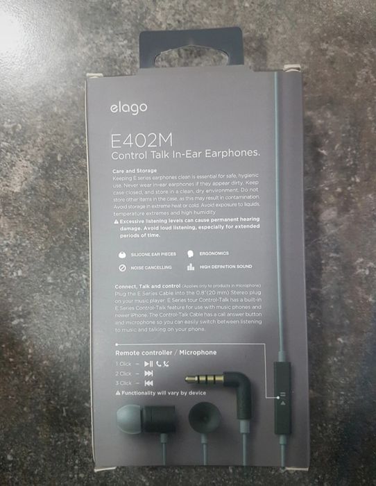 Elago E402M Headphones with Control and Talk Function, In-Ear Earphones.
New.
Never opened64550486821889122