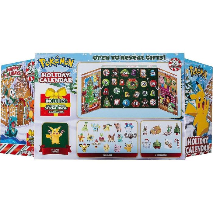Calendario do advento com 16 figuras Pokemon - Natal