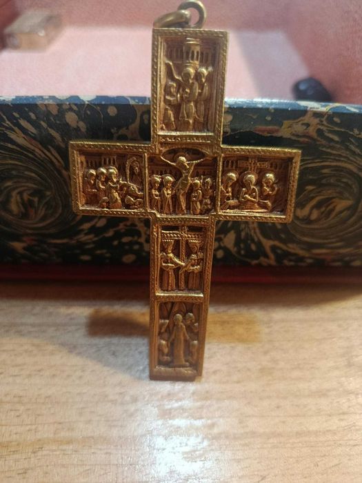 Antiguidades/Coleções Crucifixo Bizantino em Bronze Dourado – Leitão & Irmão (Estilo)