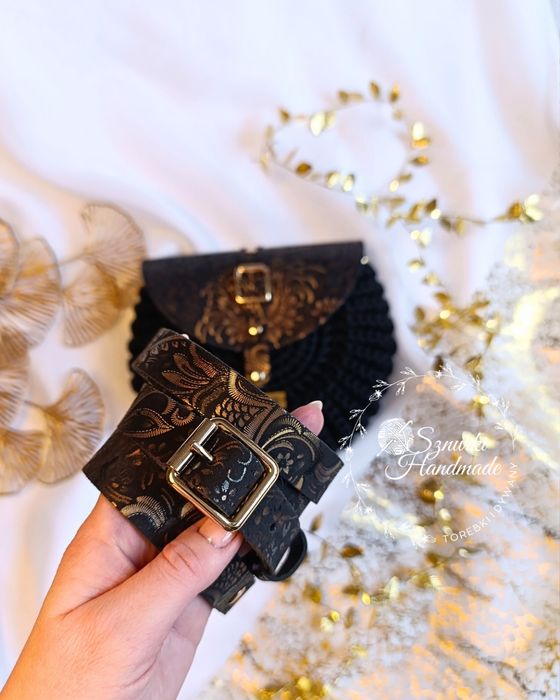 Torebka Oreo wzorzysta skóra szydełkowana na prezent kolory