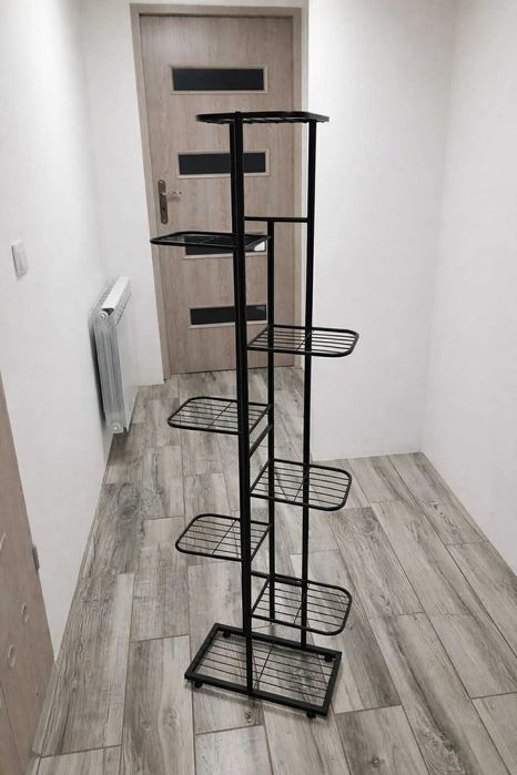 Stojak na doniczki 8 poziomów metal loft grafitowy