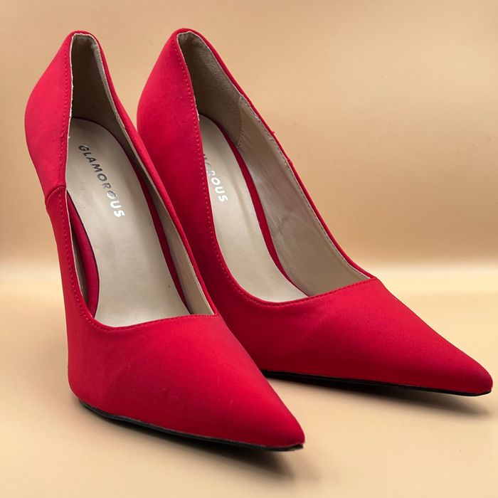 Вечерние Туфли лодочки красные на шпильке