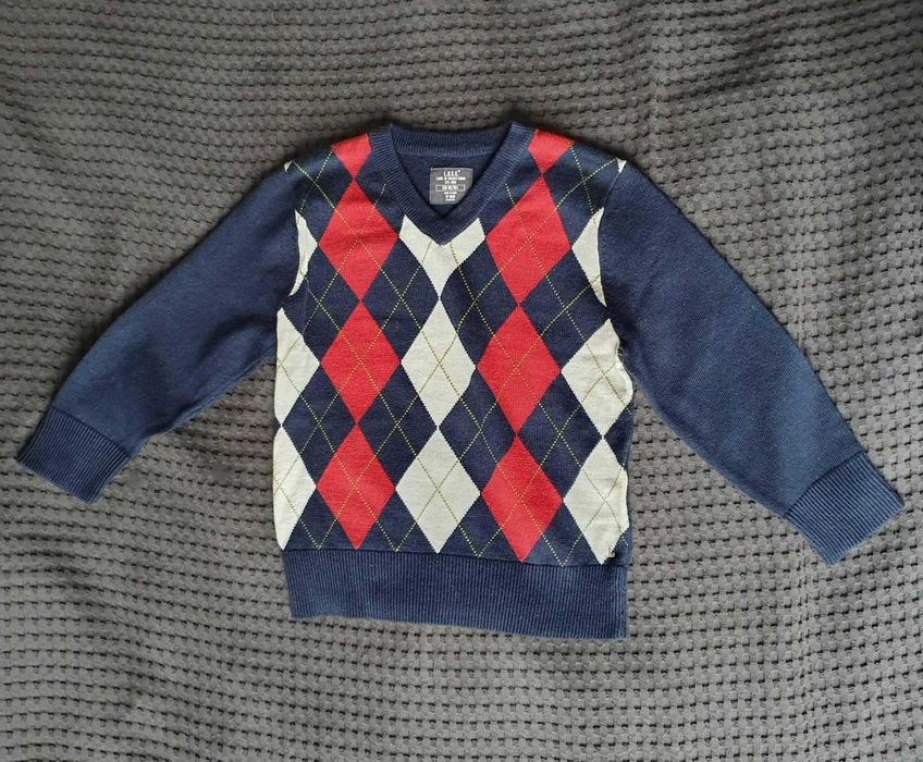 Sweterek w romby H&M, jak nowy, 98-104cm