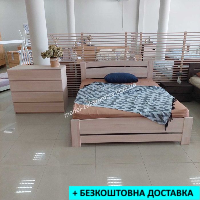 Ліжко деревяне двуспальне. Кровать деревянная бук 90,120,140,160х200. Ліжко двоспальне односпальне з шухлядами. Доставка БЕЗКОШТОВНО по всій Украні.