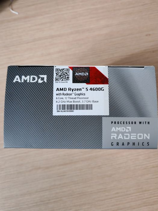 Procesor box, ryzen 5 4600G. Nowy zaplombowany