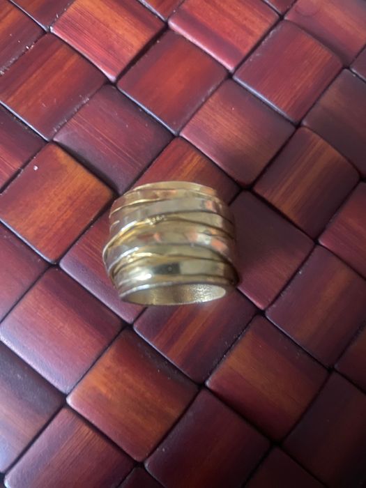 Pierścionek gruby pleciony złoty rozmiar 13