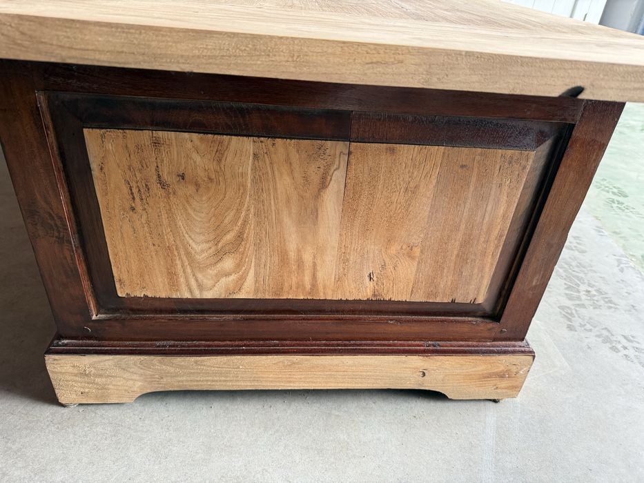 Duża ława stolik kawowy drewniana przesuwne stara retro vintage rustic