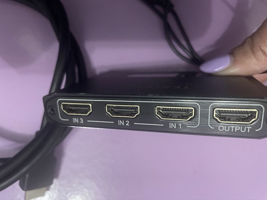 Switch 3 em 1, HDMI, 4K, com comando
