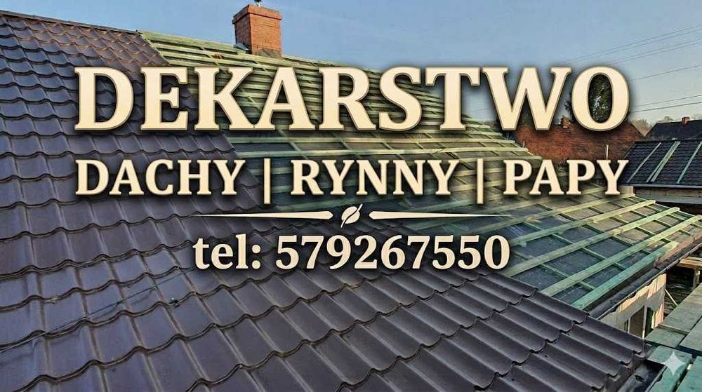 Dekarstwo, dekarz, rynny, papy, kominy. Naprawa