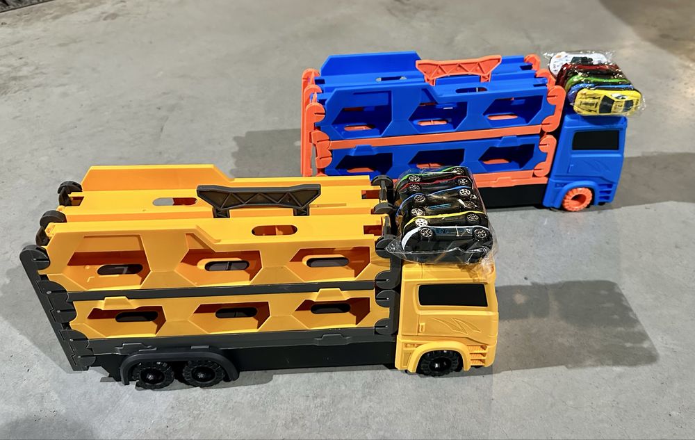 Трейлер-автовоз з розкладним треком 1,65 м та запускачем + 6 машинок