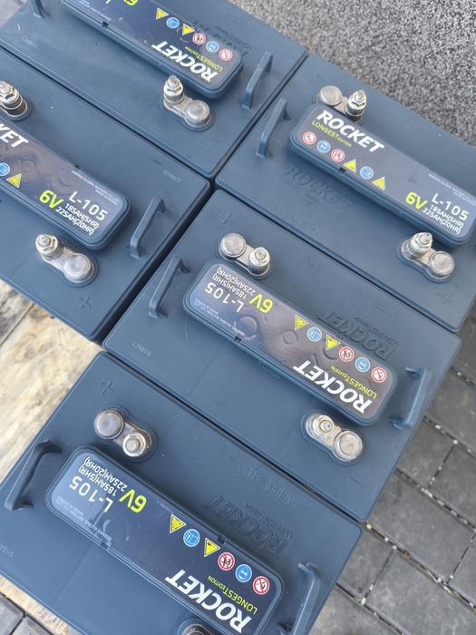 Akumulatory 6v Rocket l 105 komplet 36v melex akumulator głębokiego rozładowania melex wózek elektryczny widłowy akumulator 225ah faktura gwarancja