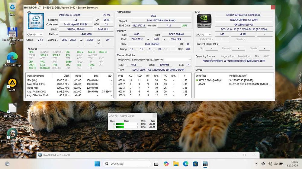 TANIO Dell Vostro 3460 IntelCore i5/8GbDDR/256SSD/GeForce/Bateria3H