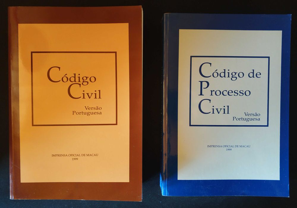 Livros "Código Civil e Código Processo Civil" Ed Imp Oficial Macau