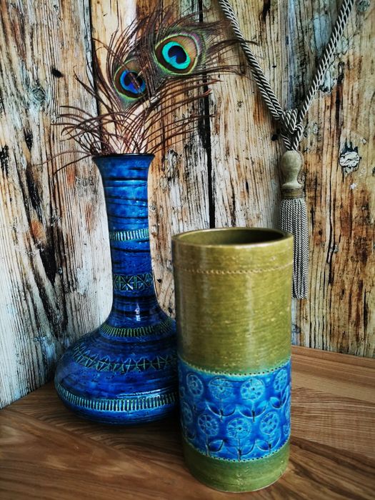 Ceramiczny wazon, Aldo Londi, Bitossi, Thai Silk, oryginał UNIKAT