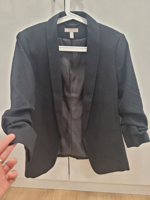 Marynarka damska z h&m, 38, czarna z rękawem 3/4