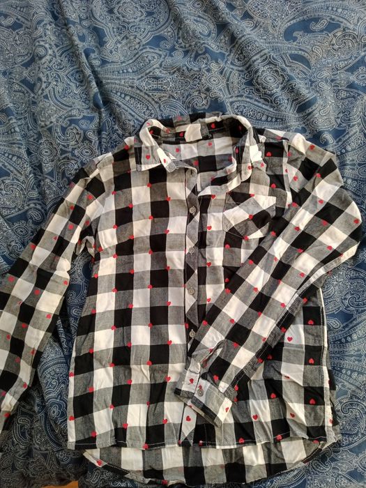 Koszula w kratę i serduszka r 152 cool club