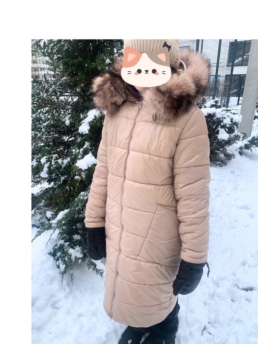 Дуже теплий зимовий пуховік на дівчинку 134-146