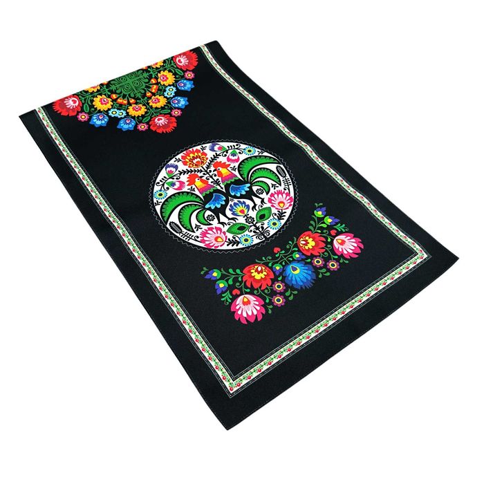 Folkowy Bieżnik na Stół 120x40 cm – Polski Produkt, Laserowy Nadruk