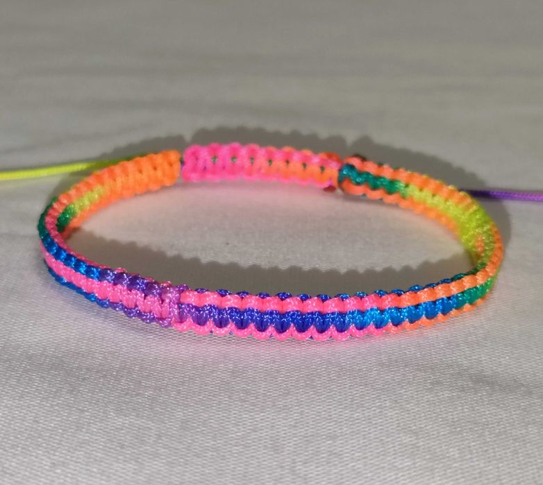 Bransoletka pleciona wielokolorowa dwustronna Handmade