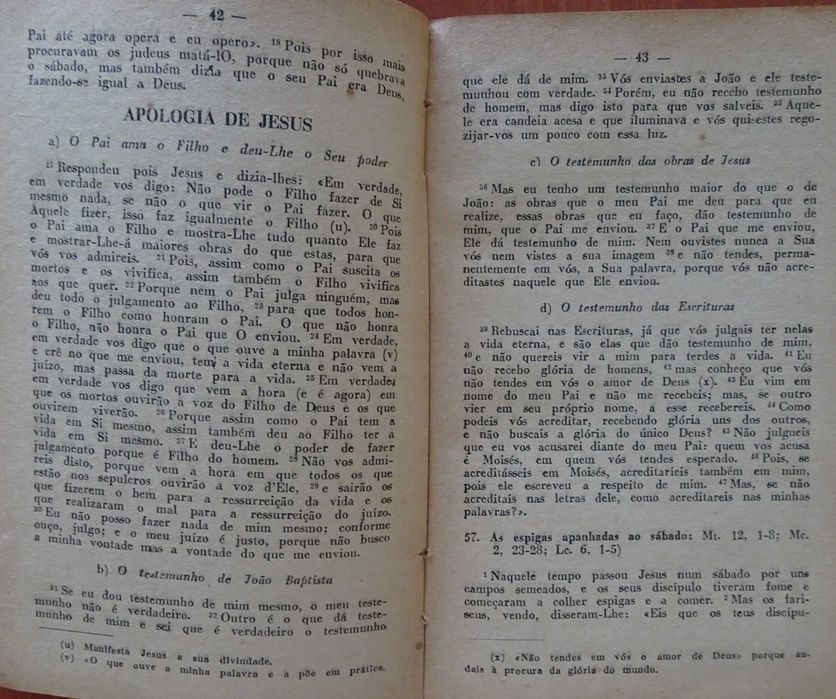 Santos Evangelhos em Concordância - História de Jesus de P.e Inácio de Viegas - Ano Edição: 1957