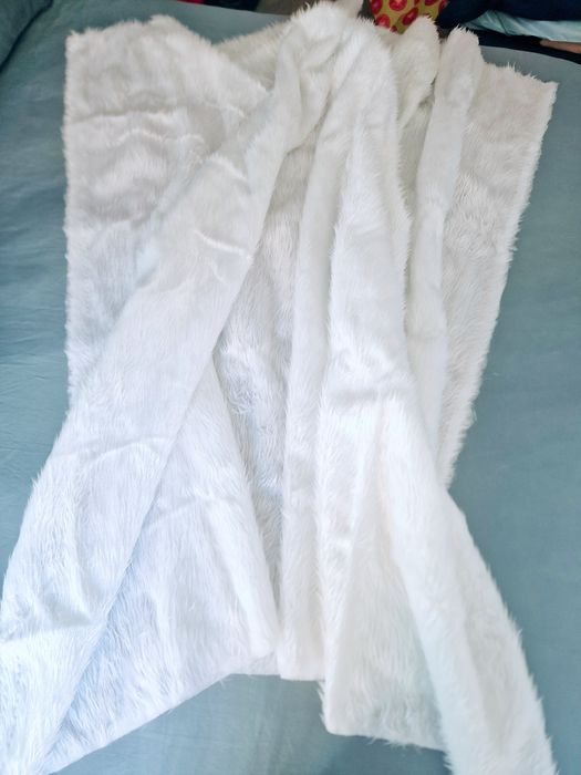 Tecido de Pelúcia Pêlo Sintético Artificial Branco Cosplay Costume