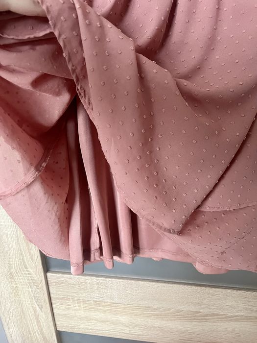 Różowa sukienka z długim rękawem, Mohito