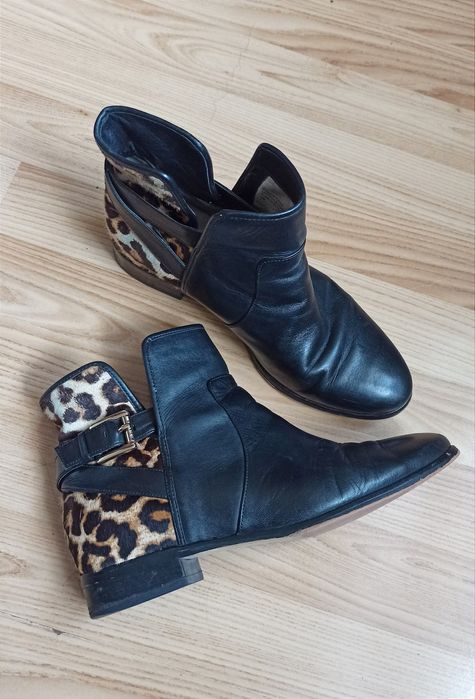 Skórzane botki Michael Kors panterka