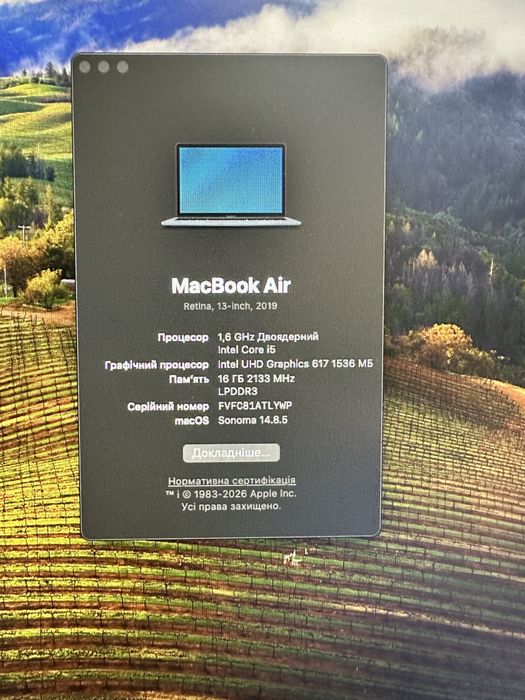MacBook Air 2019, A1932, 16/256