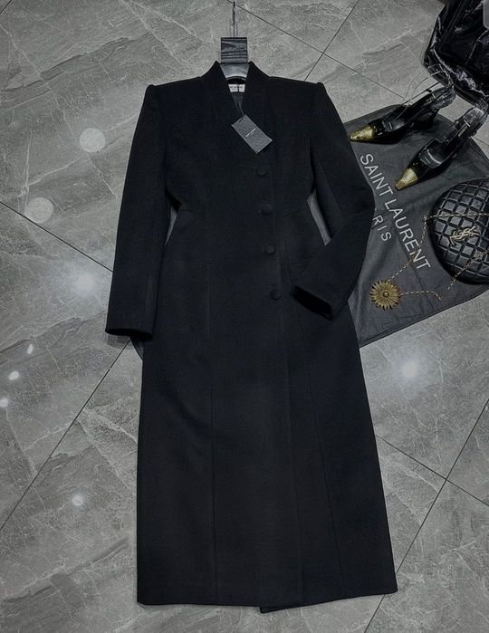 Saint Laurent płaszcz z wełny i kaszmiru