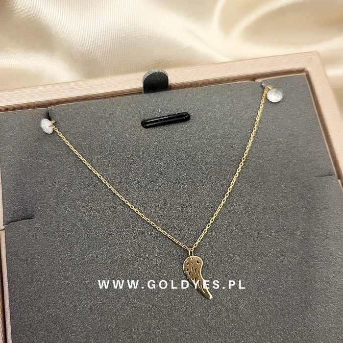 Złoty łańcuszek naszyjnik skrzydło pr 585 14k
