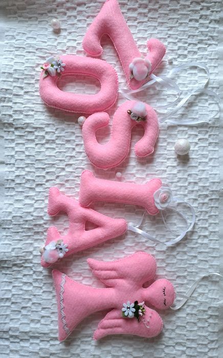 Zawieszka literki imię dziecka dziewczynki Zosia Hand made