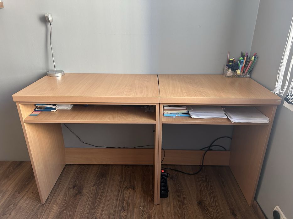 Biurka możliwość zakupu jednego lub dwóch wymiary mniejszego po lewej na zdj 80x51 wysokość 80 drugie biurko 65x51 wysokość 80. Przy zakupie 2 taniej