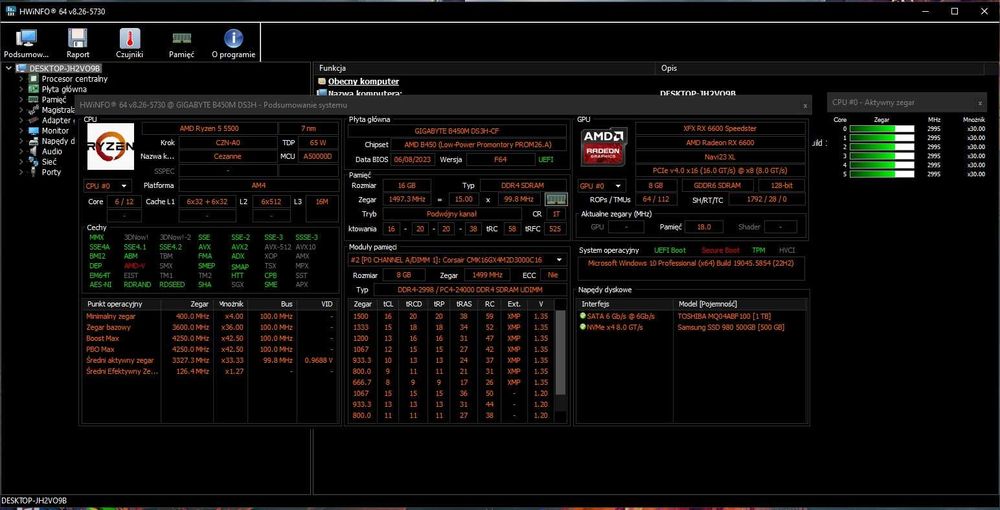 Ryzen 5 5500 / RX 6600 / 16 GB RAM / SSD + HDD