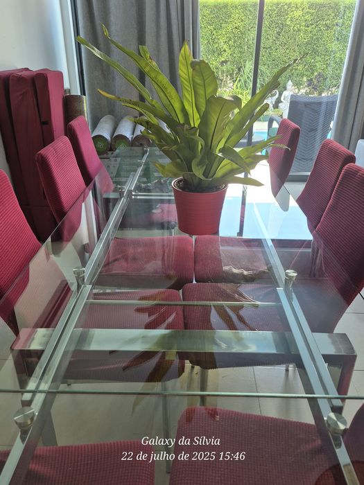 2 mesas em vidro (estar e jantar)