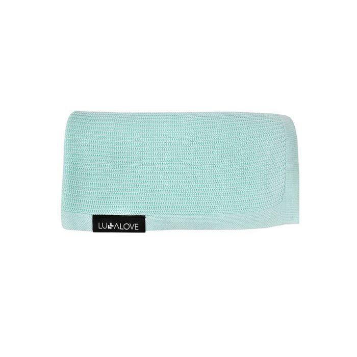 Lekki dzianinowy kocyk mgiełka mięta - LULLALOVE