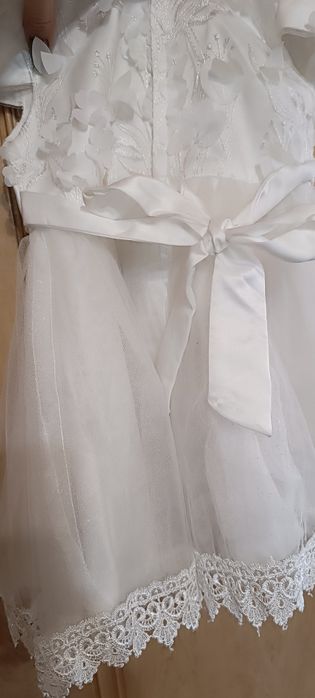 Piękna suknia księżniczka tiul brokat roczek wesele 98-104