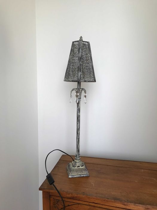 Beautiful tall metal table lamp