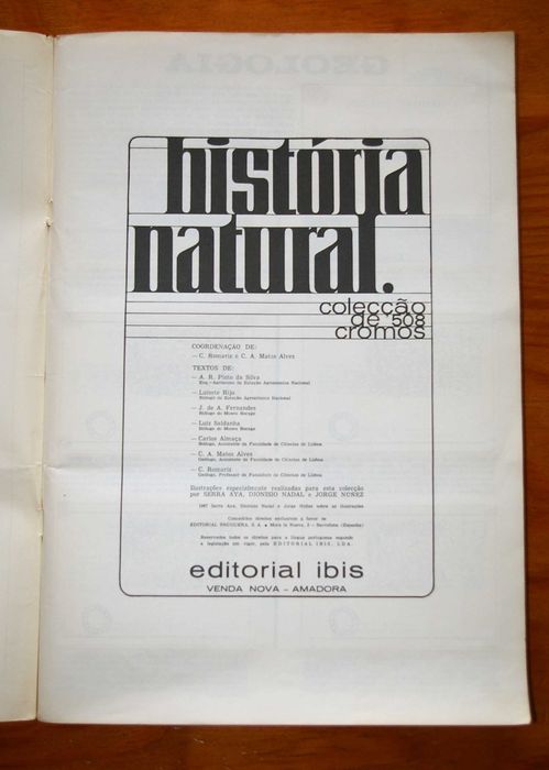 Caderneta de cromos antiga.