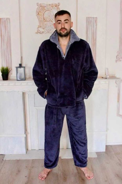 Очень теплая мужская махровая пижама-костюм,размер46-62,піжама чоловіч