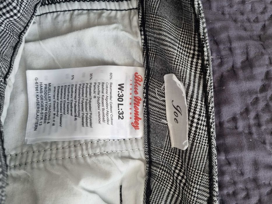 Spodnie męskie krata Blue Monkey W30 L32