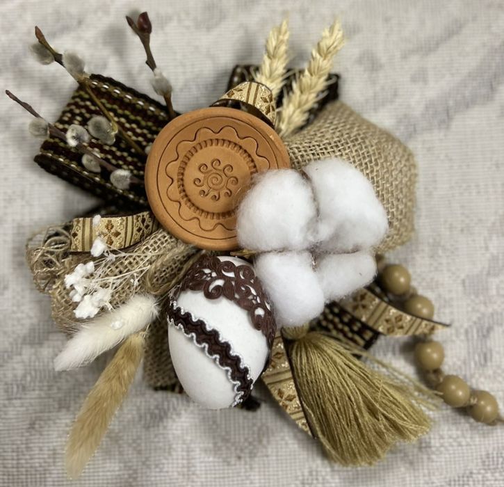 Етно декор на великодній кошик