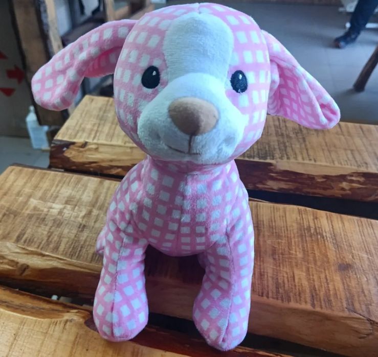 Мягкая игрушка розовый щенок 27см пёсик собачка