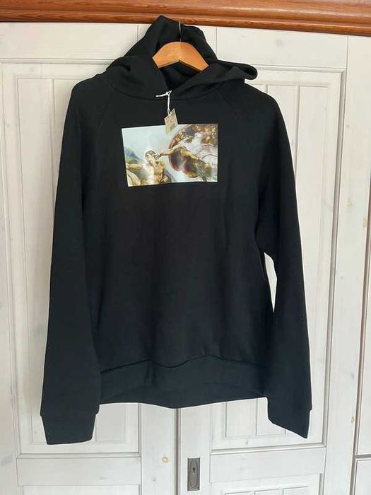 Bluza z nadrukiem mem czarna marki reserved z dużym kapturem rozmiar L