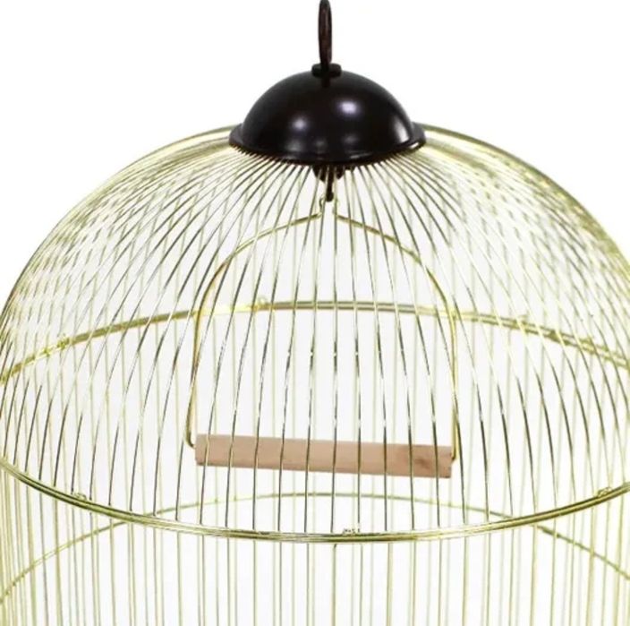 Gaiola para pássaros dourada