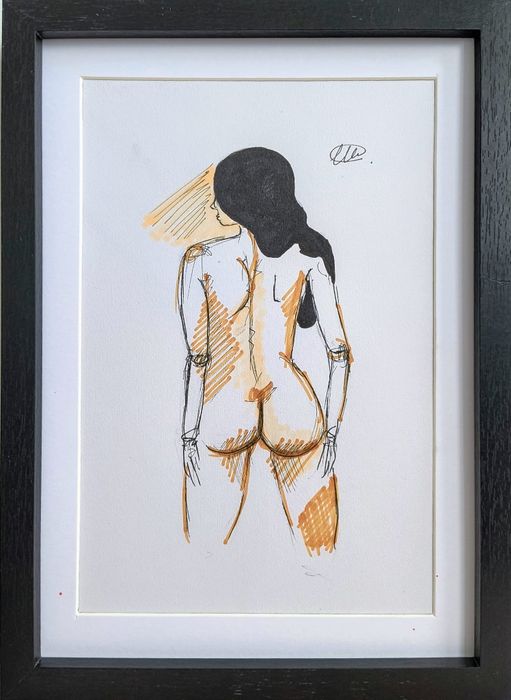 6 szkiców studyjnych akty erotyki portrety artdeco grafiki vintage