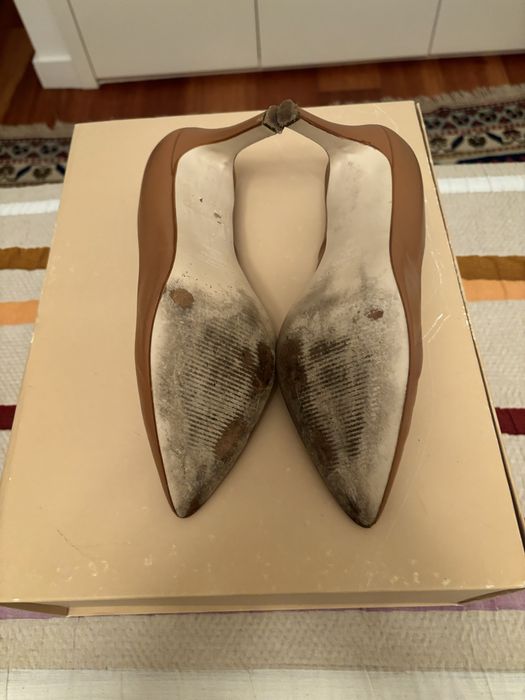 Sapatos salto alto, Gloria Ortiz cor Camel