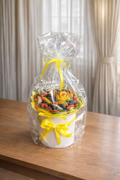 Букет з сухофруктів , подарунок для вчителя , букет для колеги