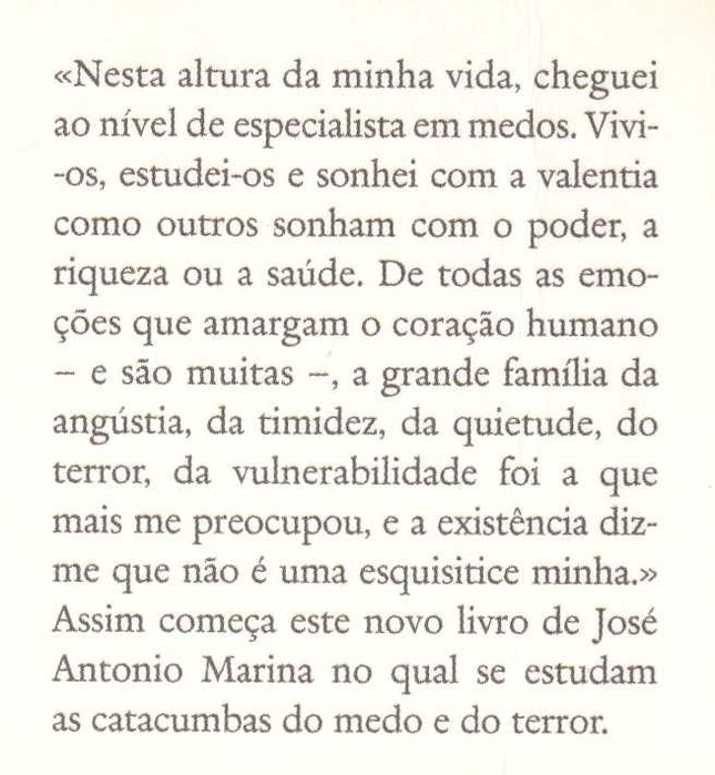 O Medo - Tratado sobre a Valentia de José A. Marina [Portes Grátis]