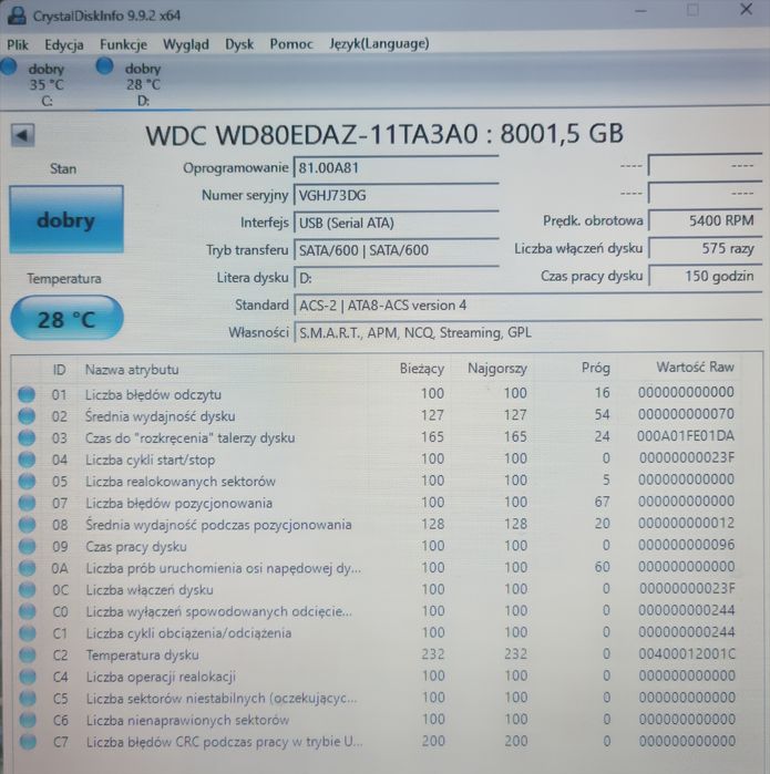 Dysk WD  My Book  8TB  model WDBBGB0080HBK-EESN, GRATIS