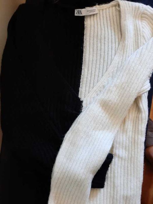 Malha da Zara metade preta, metade branca